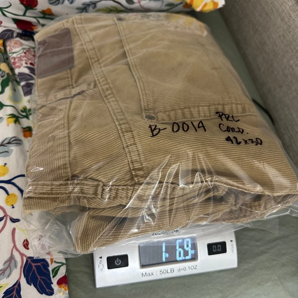 Polo Ralph Lauren Corduroy‎ Pants Mens 42x30 Tan Straight Leg 5-Pocket